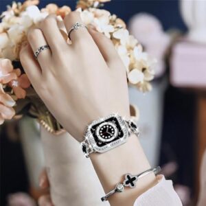 diamond metal band adds sparkle to your watchCompatible for Apple Watch Band and Case Series 9/8/7/SE/6/5/ 4/3/2/1 Clover is simple and stylish Suitable for female size 41mm 45mm 40mm 44mm 38mm 42mm - Image 7