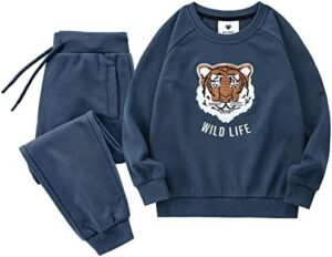 Boys' Activewear Sweatsuit Sets Long Sleeve Tracksuits Active Sweatshirts And Jogger Pants 2 Piece Outfits 2-8 Years