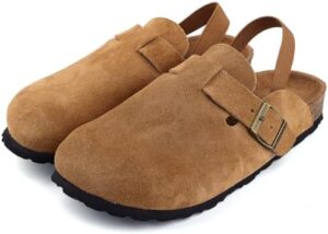 Kids Suede Clogs Toddler Clogs Boys Girls Sandals Cork Adjustable Buckle Mules - Image 2