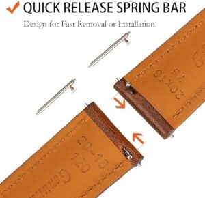 Quick Release Leather Watch Band 14mm 16mm 18mm 19mm 20mm 21mm 22mm 24mm,Vintage Oil Wax-tanned Pull-up Men's Watch Bands Replacement Leather Watch Straps for Men Women - Image 3