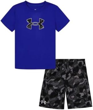 Under Armour Boys' Short Sleeve Tee and Short Set, Lightweight and Breathable