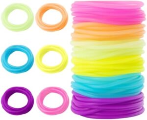 60 Jelly Bracelets 80's Adult Size - MAQIHAN Neon Gummy Bracelets for Women Kids 80s Jelly Bangles Glow Silicone Bands Jewelry Wristband Rainbow Jellies Bangle Girl Colored Accessories Toy Party Favor