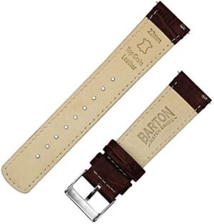 Barton Alligator Grain Leather Watch Bands - Quick Release Leather Watch Straps for Men Women - 16mm, 18mm, 19mm, 20mm, 21mm, 22mm, 23mm, or 24mm Standard or Long - Image 3