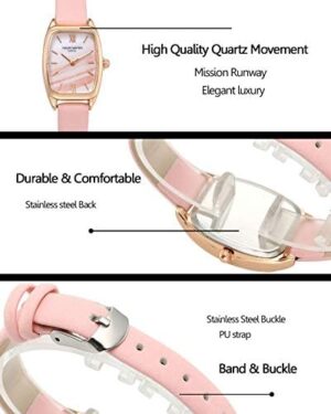 Top Plaza Womens Ladies Fashion Leather Wrist Watch Rectangle Elegant Simple Dial Analog Quartz Dress Watch - Image 6