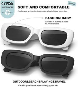 Retro Rectangle Kids Sunglasses 90’s Vintage Fashion Narrow Square Frame Glasses Shades for Girls Boys UV Protection - Image 4