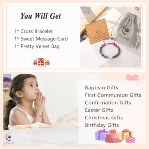 UPROMI Cross Bracelet for Girls Baptism Communion Confirmation Gifts, Kindergarten/Preschool/5th Grade/8th Grade Graduation Gifts - Image 6