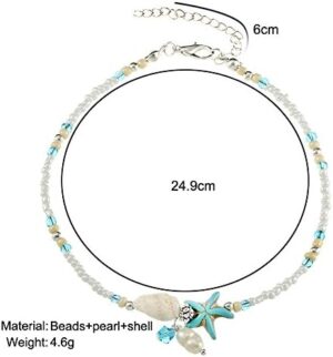 kelistom Boho Anklet Bracelet for Women Handmade Elphant Sun Turtle Shell Ankle Bracelets Summer Foot Jewelry - Image 3