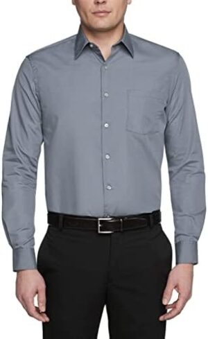 Van Heusen Men's Dress Shirt Regular Fit Poplin Solid