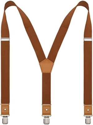 Suspenders for Men Adjustable Y Back Elastic with Strong Clips