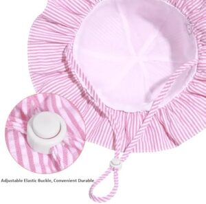 Baby Girl Wide Brim Bucket Hats with UPF 50+ Outdoor Adjustable Beach Hat with Sun Hat - Image 5