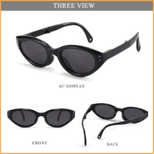 HJSTES Kids Cat Eye Sunglasses for Girls Boys Children Polarized Folding Sunglasses Foldable TR90 Frame - Image 4