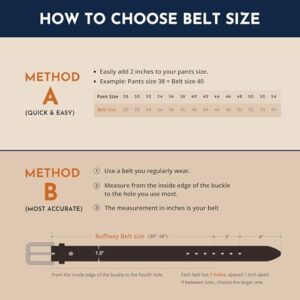 Buffway Leather Belt for Men - Durable Full Grain Men's Belt 1.5", Versatile for Daily Use, with Gift Box - Image 8