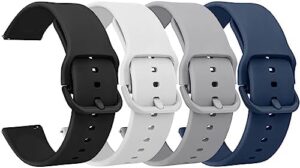 Meliya 4 Pack Watch Bands, 20mm 22mm Quick Release Soft Silicone Replacement Watch Strap for Women Men