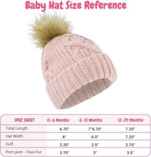 Baby Hats Newborn - Toddler Winter Baby Hat and Mitten Set Boy and Girls Baby Winter Hat Fleece Lined 0-6, 6-12, 12-24 Months - Image 6