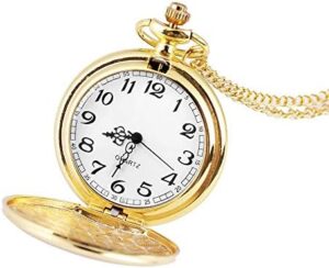 Set of 2 Classic Pocket Watch with Chain for Men and Women - Image 3