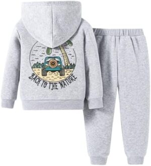 Toddler Boy Clothes-Car & Letter Graphic Hoodie & Sweatpants-Little Boys Winter Outfit Size 3T 4T 5T 6T 7T