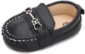 LONSOEN Baby Girls Boys Loafers Prewalker Dress Crib Shoes