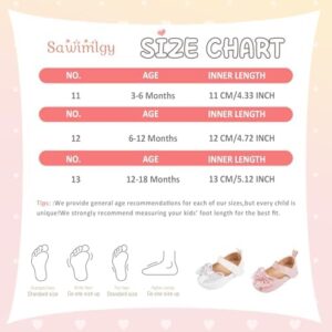 Sawimlgy Baby Girls Mary Jane Sequins Crown Flats PU Leather Wedding Party Princess Ballet Shoe Infant Rubber Sole Prewalker Toddler First Crib Shoes - Image 6