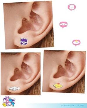 Sanrio Hello Kitty Stud Earrings Pack of 12 Pairs - Official License Hello Kitty and Friends Earrings - Image 4