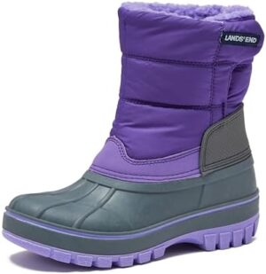 Lands' End Flurry Max Waterproof Kids Snow Boots Girls Boys Toddlers - Insulated Warm Fleece Lined Girls Boys & Toddler Winter Boots Size 10 to 7 Snow Boots for Kids, Girls and Boys Winter Boots