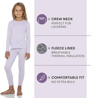 Rocky Thermal Underwear for Kids, Girls Thermals Top and Bottom Set, Long Johns Underwear, Base Layer for Cold weather/skiing - Image 2