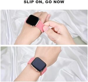 Stretchy Braided Solo Loop Compatible with Apple Watch Band Series 9 8 7 6 5 4 3 38mm 40mm 41mm 42mm 44mm 45mm 49mm for Women Men, Cute Nylon Elastic Sport Strap for iWatch SE/Ultra 1/2 - Image 3