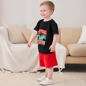 Kid Toddler Boy Summer Clothes Hawaiian Jungle Short Sleeve T-Shirt + Shorts 2PC Summer Outfits Set - Image 3