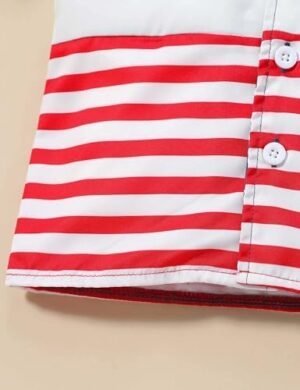 Toddler Baby Boys Shorts Set Color Block Shirt Short Sleeve Button Down Top Shorts Summer Outfits Clothes 1-5T - Image 5