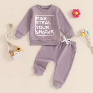 Baby Girl Fall Clothes Set Long Sleeve Letter Print Sweatshirt Pants Toddler Infant Outfits 6 12 18 24 Months 2T 3T - Image 2