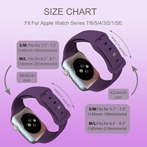 Sport Bands Compatible with Apple Watch Bands 42mm 44mm 45mm 46mm 41mm 38mm 40mm for Women Men, Soft Silicone Strap Compatible with iWatch Wristband Series SE 10 9 8 7 6 5 4 3 2 1 - Image 7