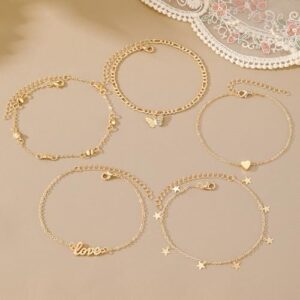 KISS WIFE Anklets for Women, Gold Anklet Bracelets for Women, Dainty Foot Jewelry Women's Ankelts Beach Gifts for Women - Image 3