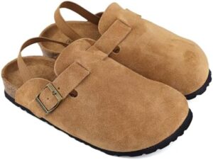 Kids Suede Clogs Toddler Clogs Boys Girls Sandals Cork Adjustable Buckle Mules - Image 5