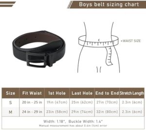 AWAYTR Boys Reversible Belts for Kids - Elastic and PU Leather Black and Brown Belt for Youth - Image 6