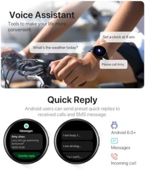 Smart Watch, HD Smartwatch for Men Women (Answer/Make Calls), Fitness Watch with 100+ Sport Modes, IP68 Waterproof/Heart Rate/Sleep Monitor, Activity Trackers for iOS/Android - Image 3