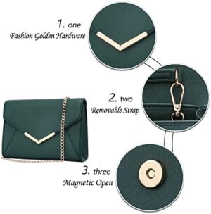 KKXIU Women Elegant Faux Leather Evening Envelope Clutch Purse Foldover Bags for Party Wedding Prom - Image 3