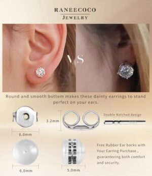 "STUNNING FLAME" 18K Gold Plated Silver Brilliant Cut Simulated Diamond Cubic Zirconia Stud Earrings - Image 5