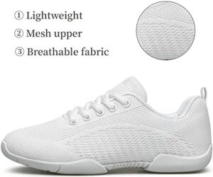 BAXINIER Girls White Cheerleading Shoes Breathable Youth Cheer Competition Sneakers Athletic Training Dance Tennis Walking Shoes - Image 2