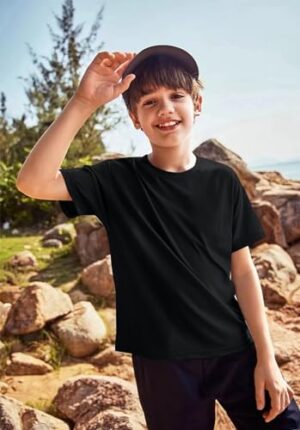 3-Pack Kids/Boys/Youth Mesh Athletic Quick Dry Shirts Youth Activewear Moisture Wicking Short Sleeve T-Shirts（Age 4-15Years） - Image 3