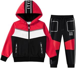 ANOTWENER Boys' Activewear Kids Clothes Tracksuit Sets Hoodies Sweatshirt and Sweatpants 2 Piece Outfits 2~8 Years