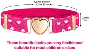 Geyoga 4 Pieces Kids Elastic Stretch Belts Heart Belt for Girls Waist - Image 2