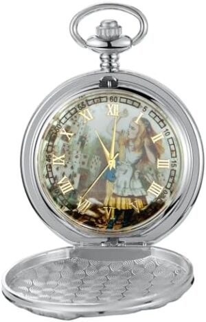 Nostalgia Movie Theme Design Alloy Quartz Pocket Watch with Chain Necklace Pendant & Gift Box - Image 3