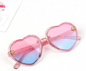 Kids Heart shaped Sunglasses Cute Bee Frame Age 3-10 UV400 Protection Fashion Sunnies for Outdoor Summer - Image 2