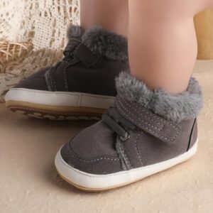 Baby Boys Girls High Top Ankle PU Leather Sneakers Soft Rubber Sole Infant Moccasins Newborn Oxford Loafers Anti-Slip Toddler Wedding Uniform Dress Shoes - Image 4