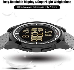 GOLDEN HOUR Ultra-Thin Minimalist Sports Waterproof Digital Watches Men with Wide-Angle Display Rubber Strap Wrist Watch for Men Women - Image 5