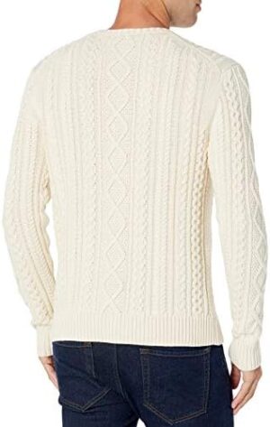 Amazon Essentials Men's Long-Sleeve 100% Cotton Fisherman Cable Crewneck Sweater - Image 4