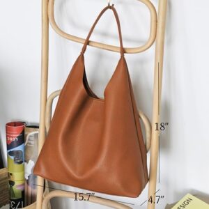 HOXIS Hobo Bags for Women Soft Vegan Leather Shoulder Handbag Slouchy Tote Purses - Image 4