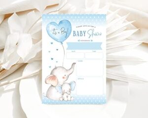 Your Main Event Prints Boy Elephant Baby Shower Invitations - Peanut Baby Shower Invites with Diaper Raffle Cards - Sprinkle - 20 Invites Including Envelopes - Image 7