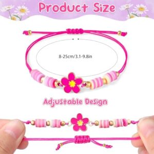 12 Pcs Kids Bracelet for Girls Toddler Jewelry Groovy Flower Princess Party Favors Friendship Bracelets Adjustable Pretend Play Goodie Bag Classroom Reward - Image 5