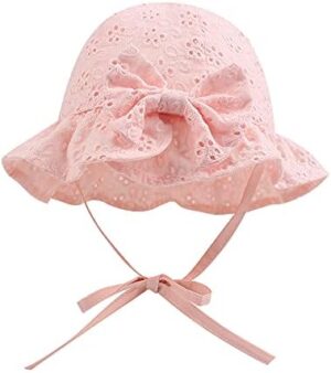 Bow Baby Girls Summer Hat Flower Toddler Girls Sun Hat Cotton Breathable Infant Hat - Image 2