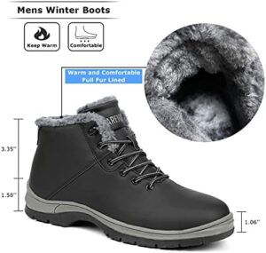 Mens Winter Snow Boots Water Resistant Warm Fur Lined Anti Slip Work Ankle Shoes Casual Lightweight Hiking Outdoor Trekking Boot - Image 2